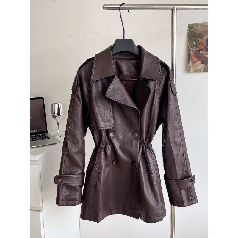 Leather mini Coat