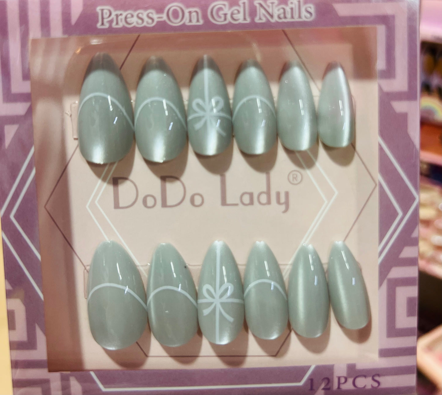 Fake nails 12 pieces with plastic glue