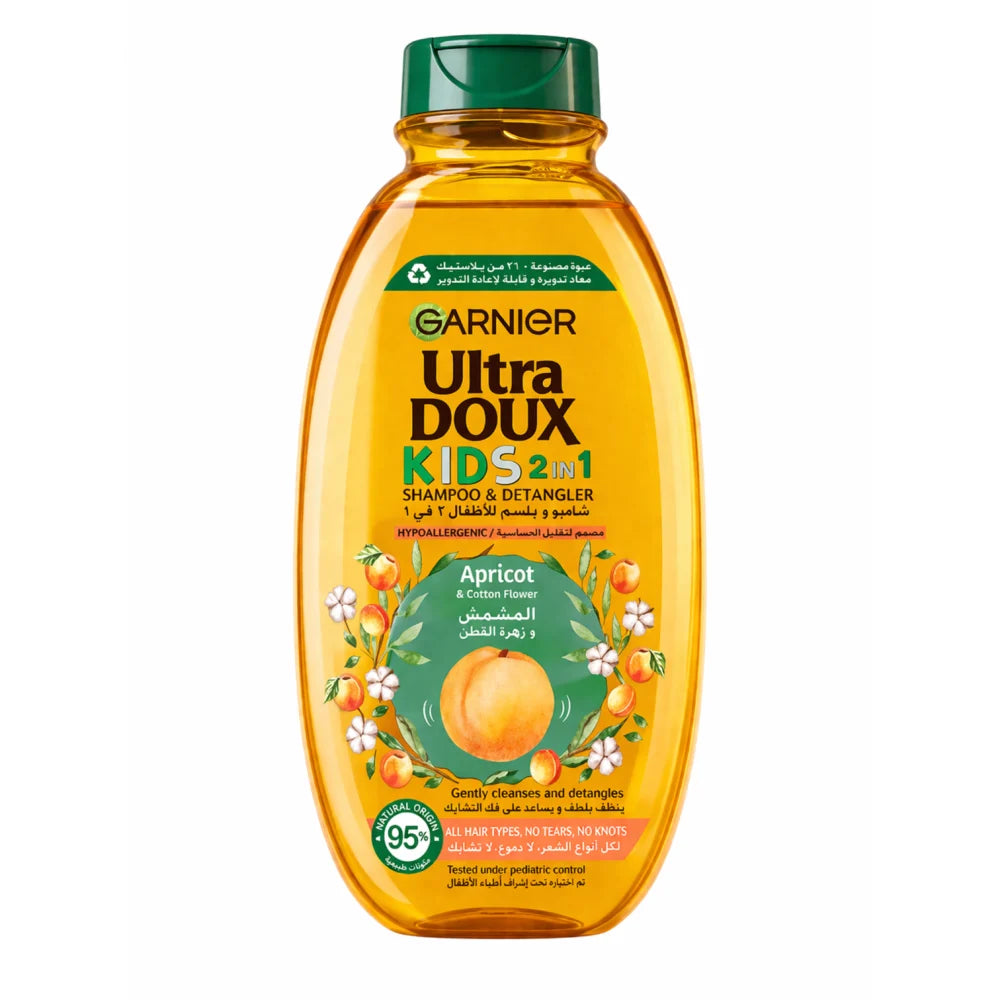 Garnier Ultra Doux Kids 2-in-1 Apricot & Cotton Flower Shampoo & Detangler