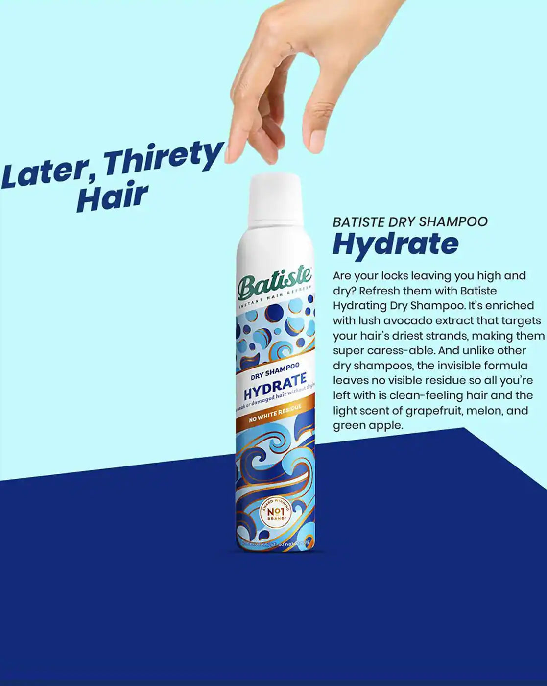 Drey Shampoo Hydrate hydration for dry or normal hair
Low Residue