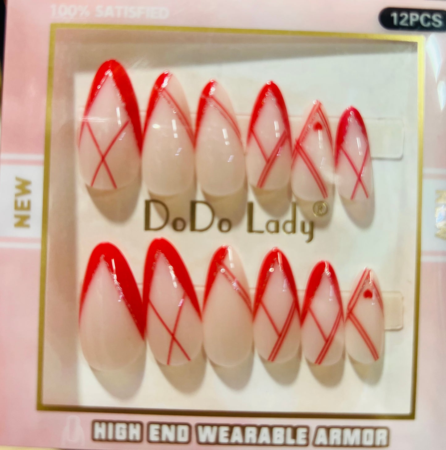 Fake nails 12 pieces with plastic glue