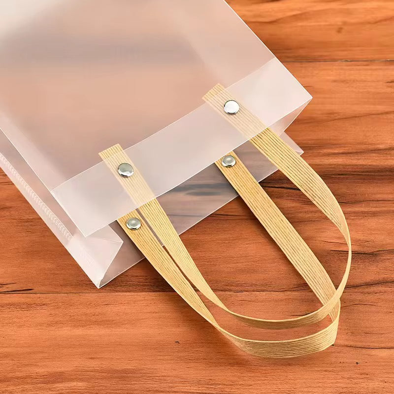 Plastick gift bags 4 colors pink/blue/beige/white