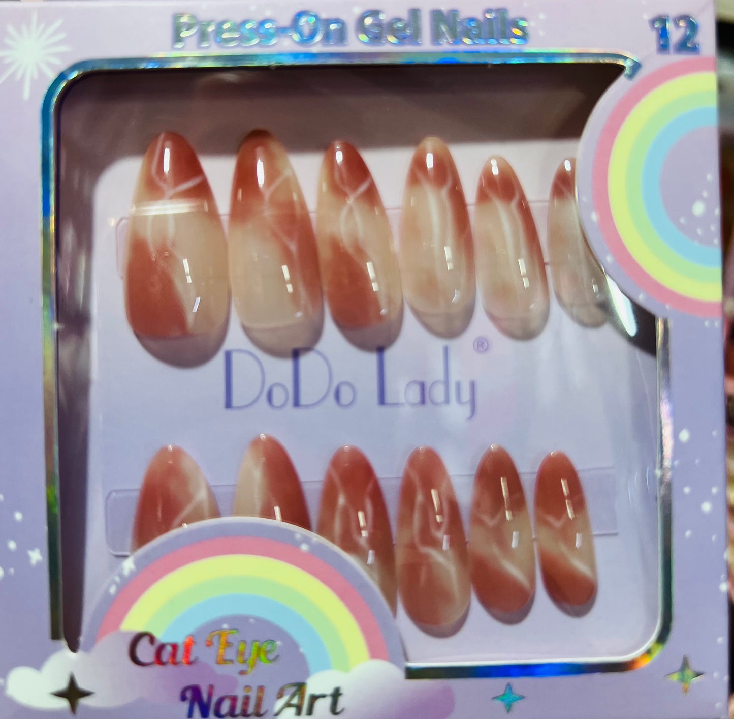 Fake nails 12 pieces with plastic glue