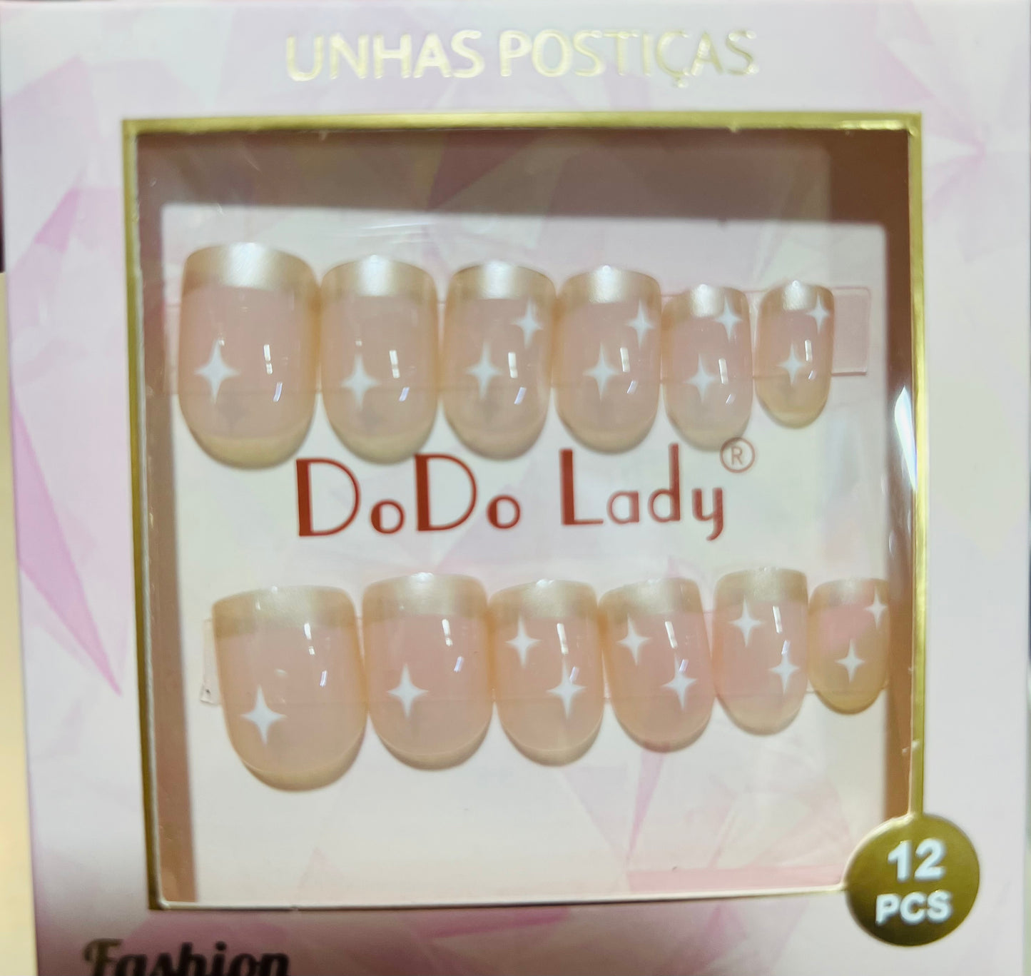 Fake nails 12 pieces with plastic glue
