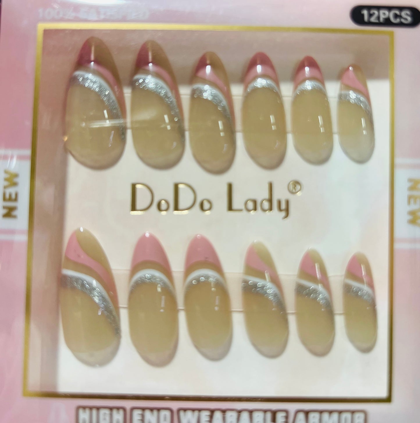 Fake nails 12 pieces with plastic glue