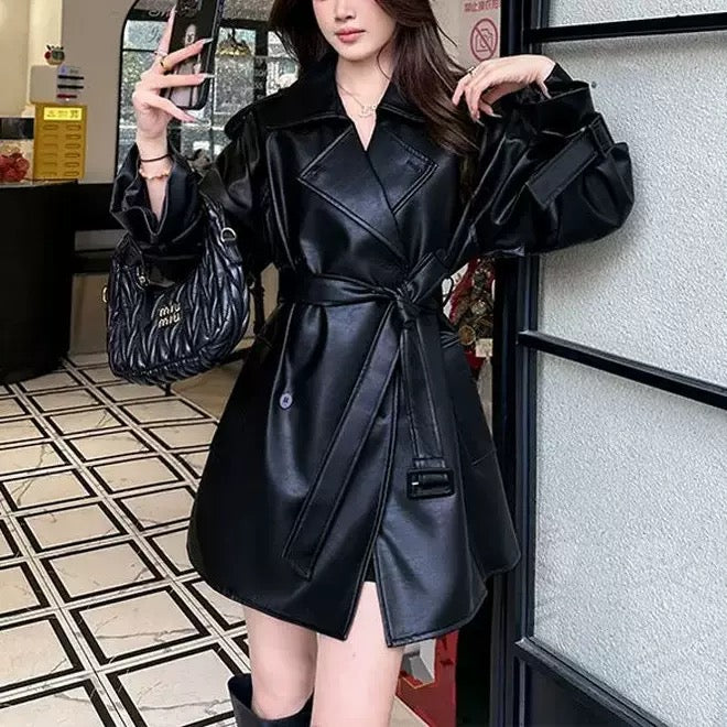 Leather coat