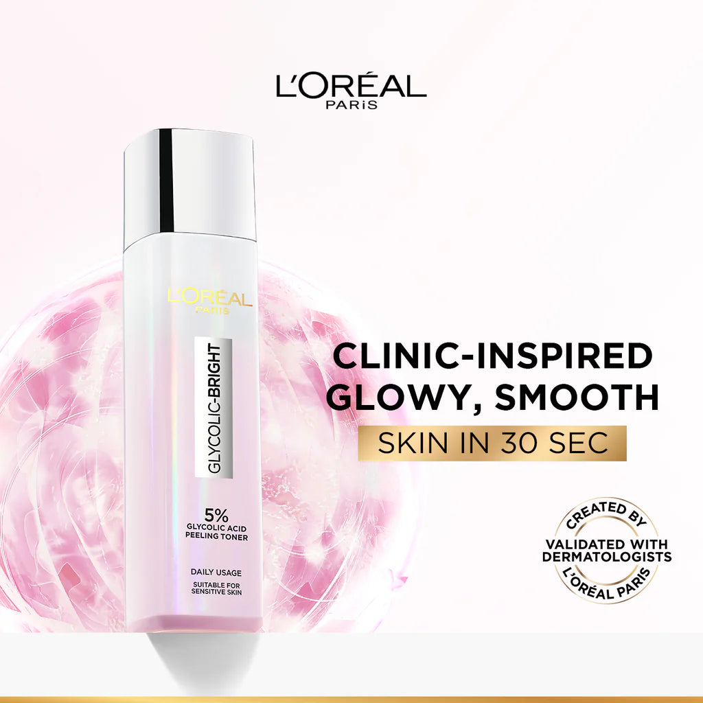 L’Oréal Paris 5% Glycolic Acid Peeling Toner For Instant Glowing Skin 128ml