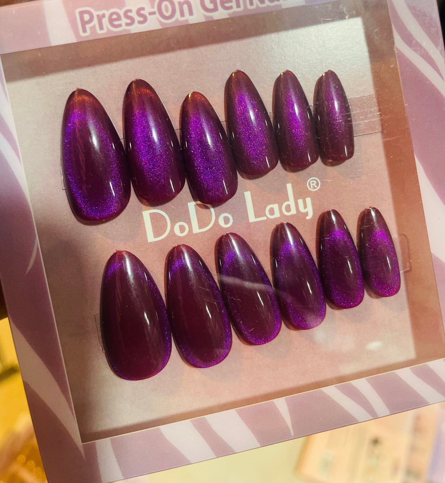 Fake nails 12 pieces with plastic glue
