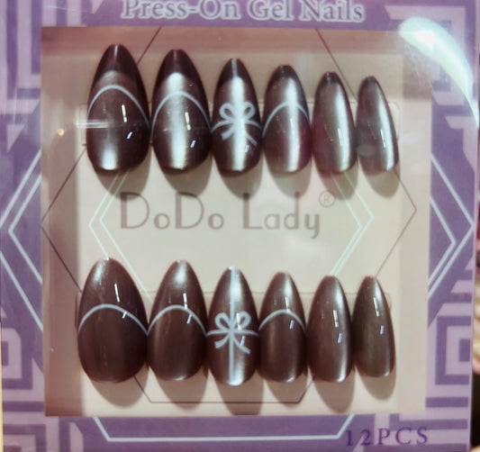 Fake nails 12 pieces with plastic glue