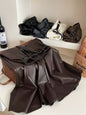 Leather skirt with belt