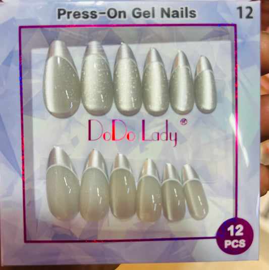Fake nails 12 pieces with plastic glue