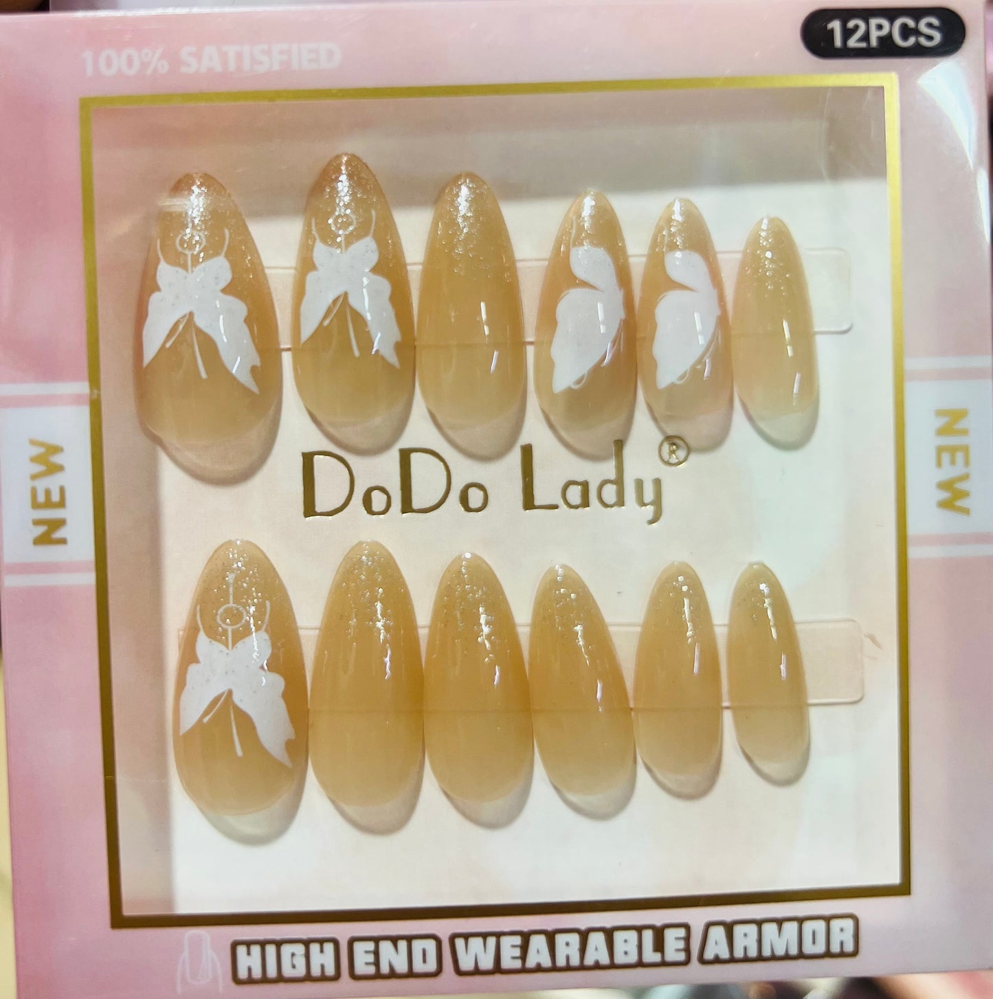 Fake nails 12 pieces with plastic glue