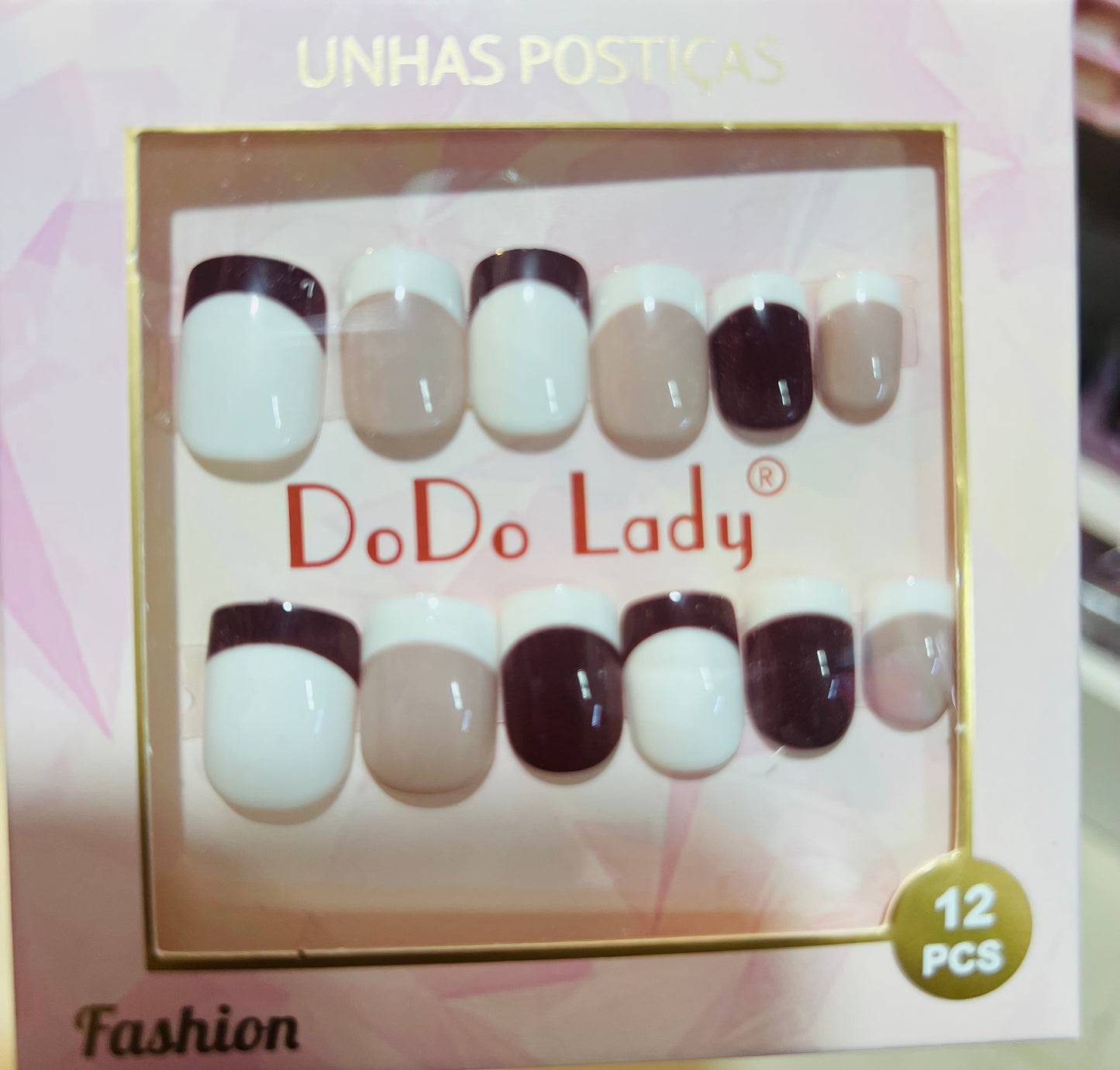 Fake nails 12 pieces with plastic glue