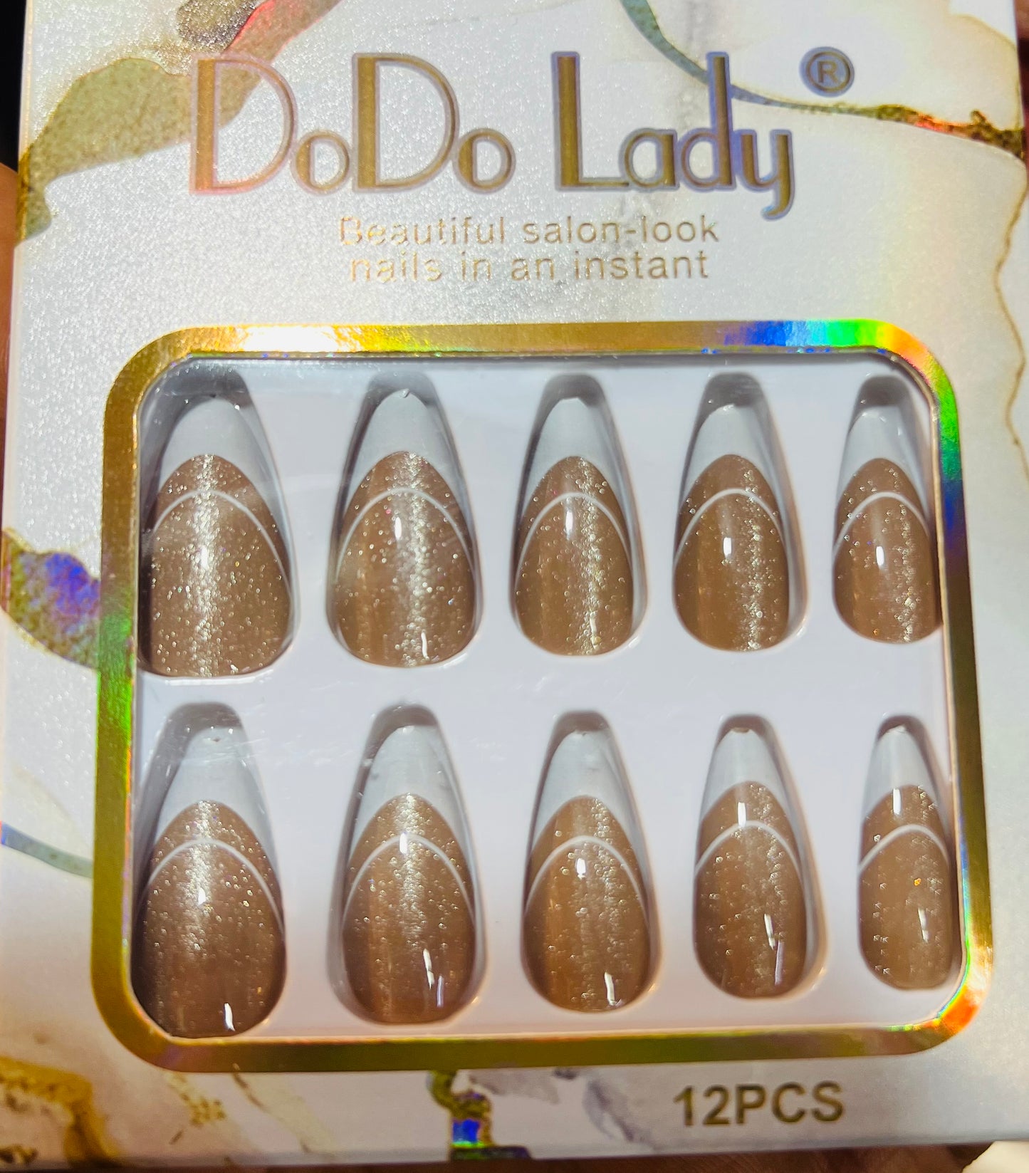 Fake nails 12 pieces with plastic glue