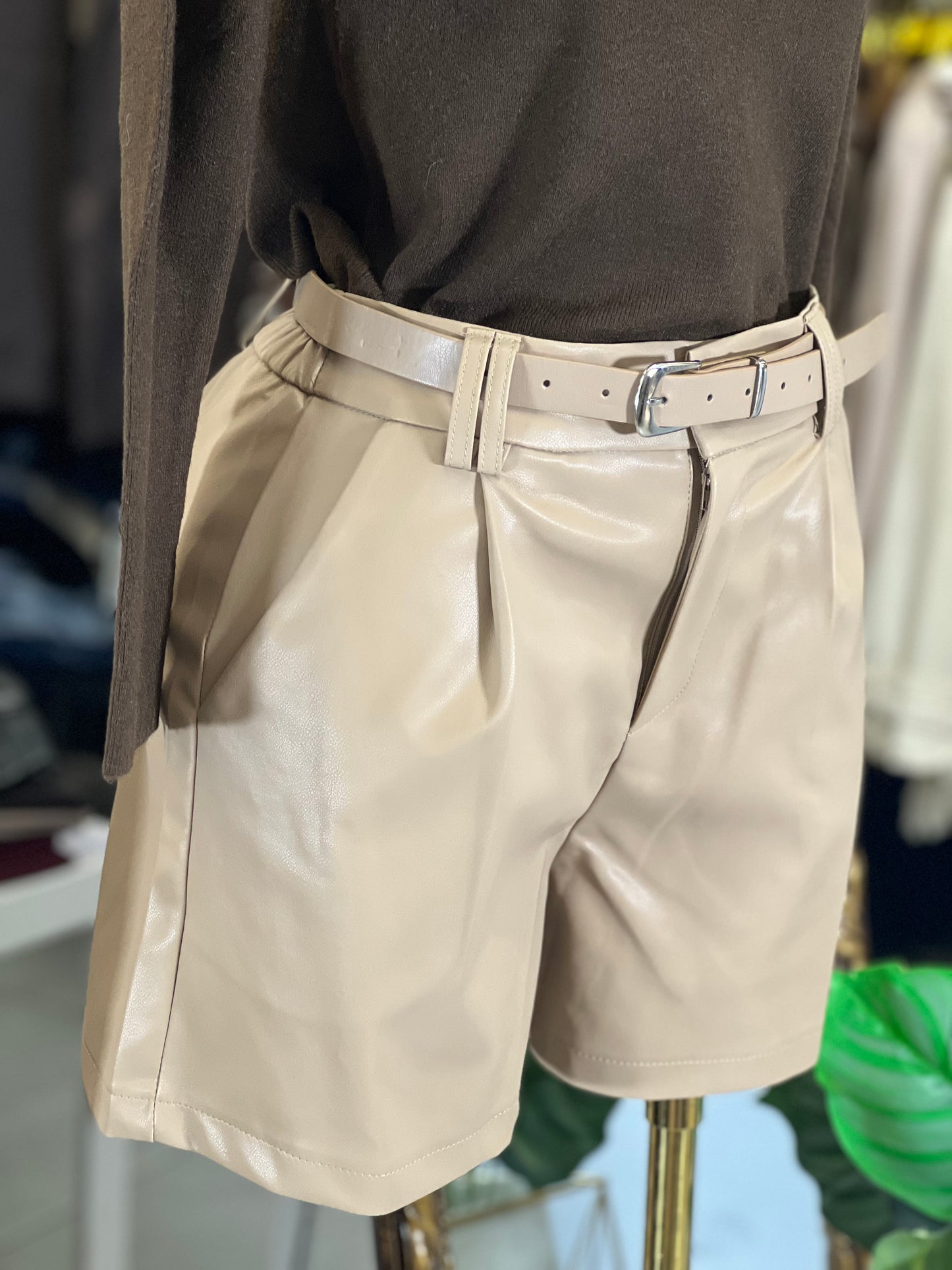 New leather shorts