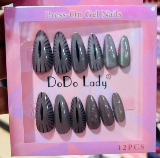 Fake nails 12 pieces with plastic glue