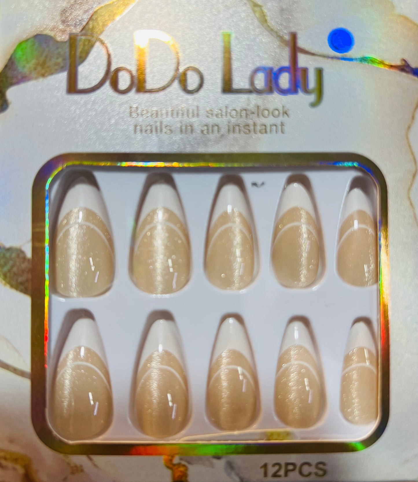 Fake nails 12 pieces with plastic glue