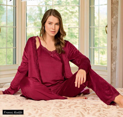 Velvet set pijama 3 pieces