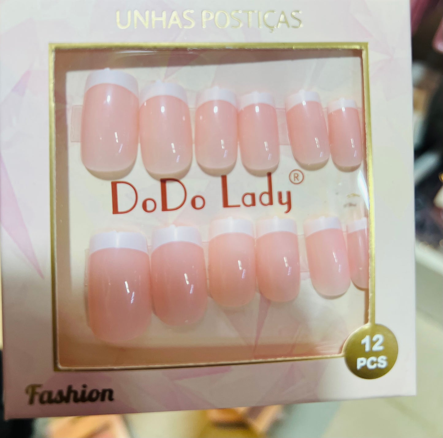Fake nails 12 pieces with plastic glue