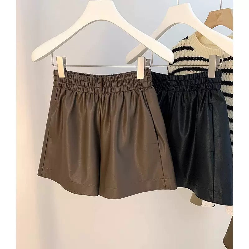 Leather shorts