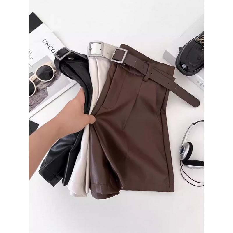Leather shorts