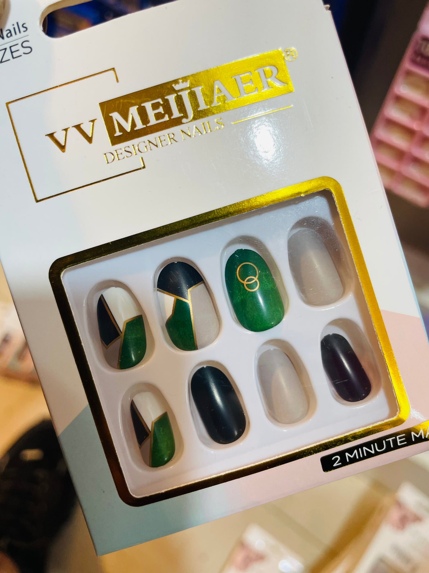 Fake nails 12 pieces with plastic glue