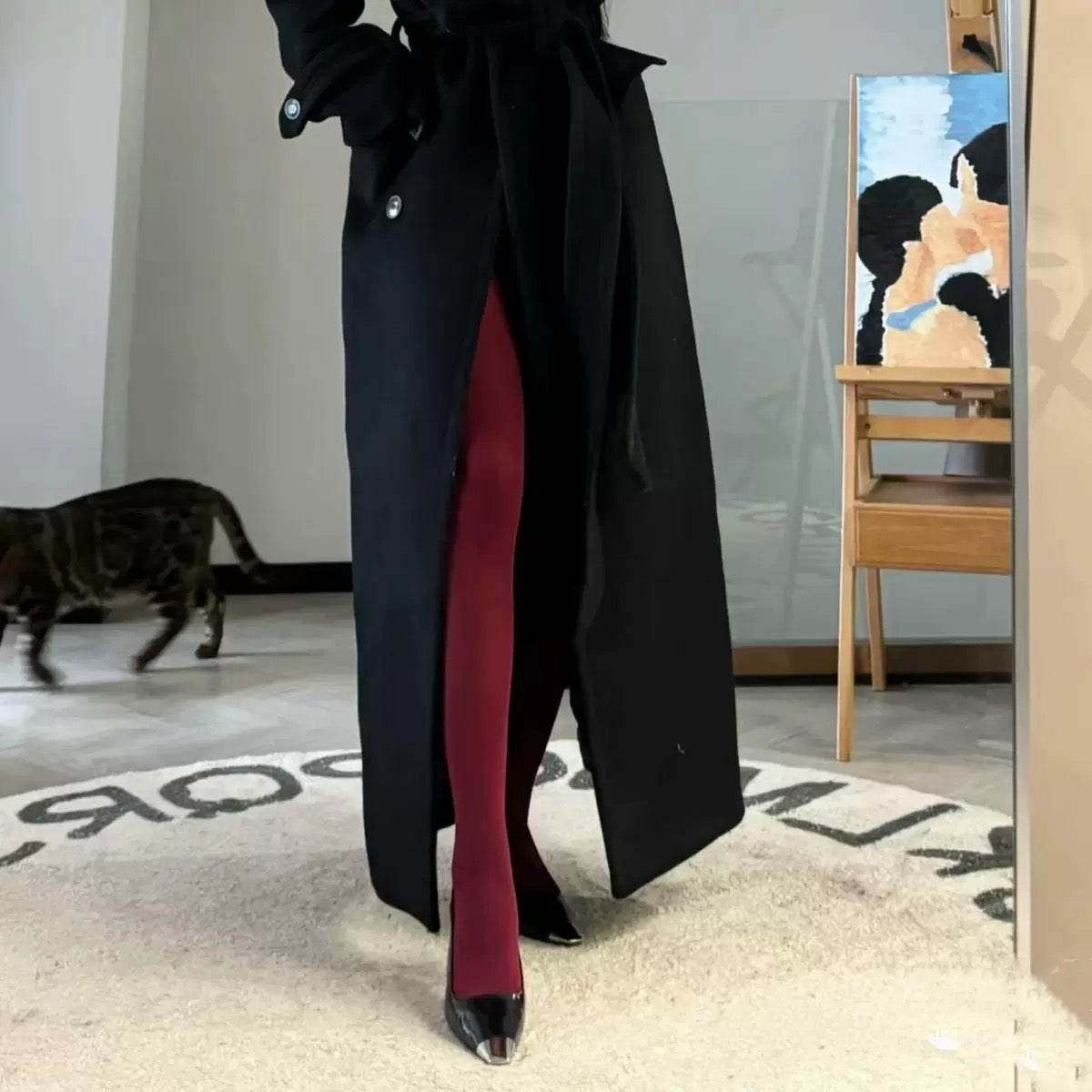 Sexy Matte solid pantyhose high waist Micro pressure tight fitting stirrup Stocking