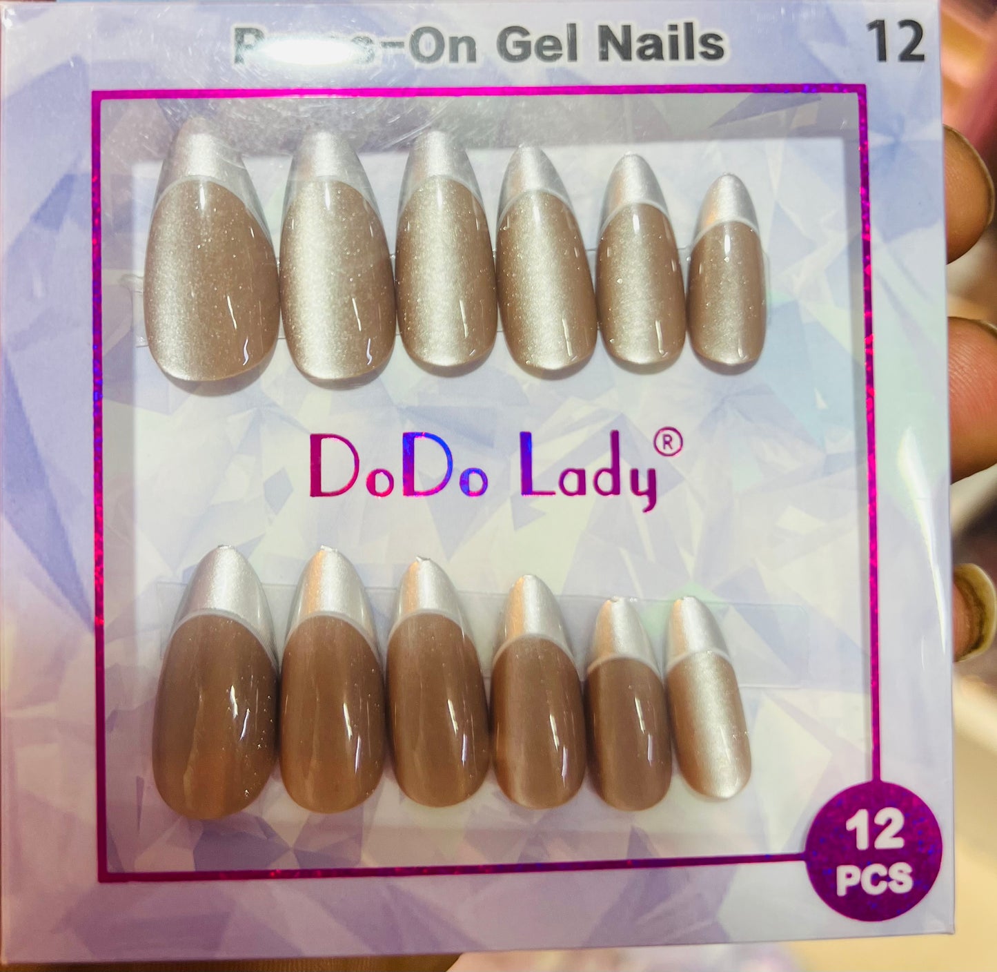 Fake nails 12 pieces with plastic glue