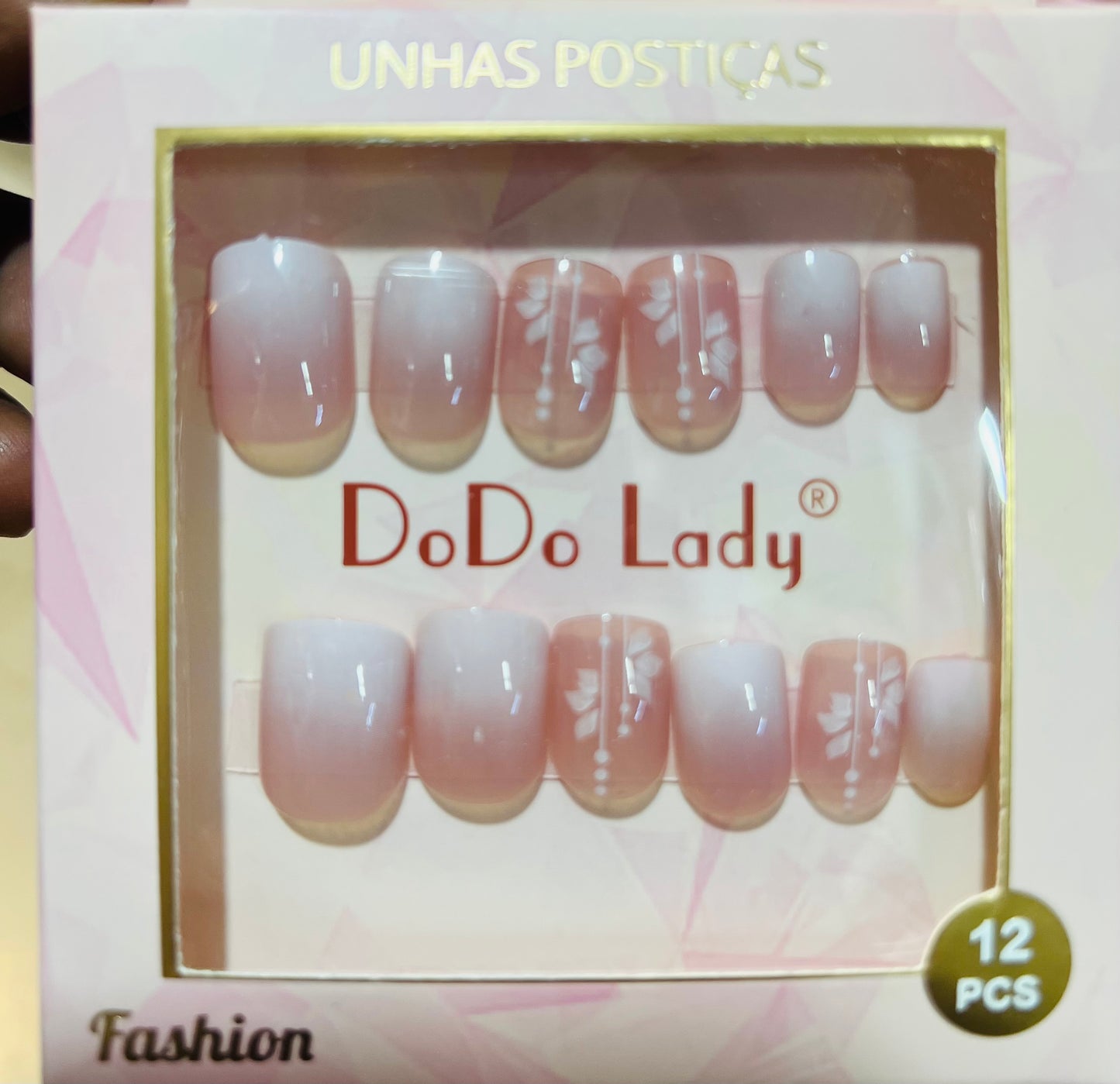 Fake nails 12 pieces with plastic glue