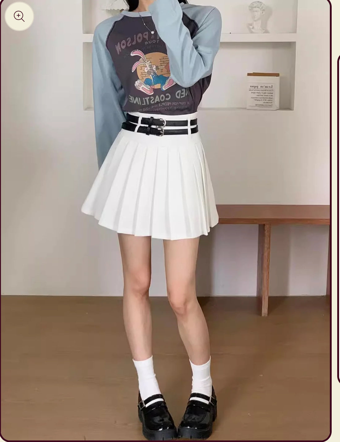 Skirt double belts brown belts