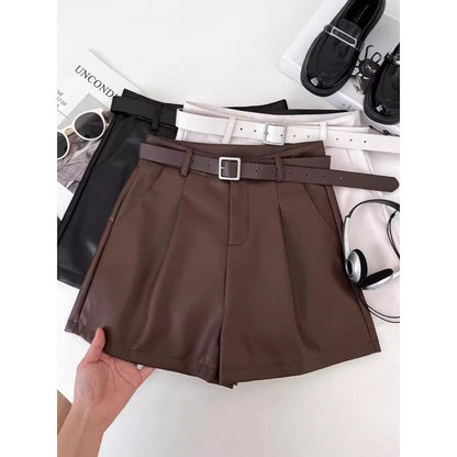 Leather shorts