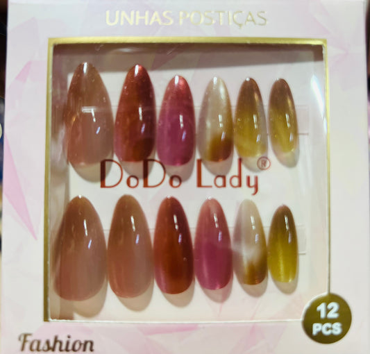 Fake nails 12 pieces with plastic glue