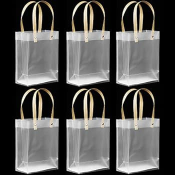Gift bags transparent قبضه ازرق/ قبضة بيج