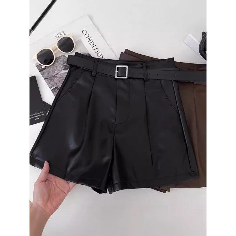 Leather shorts