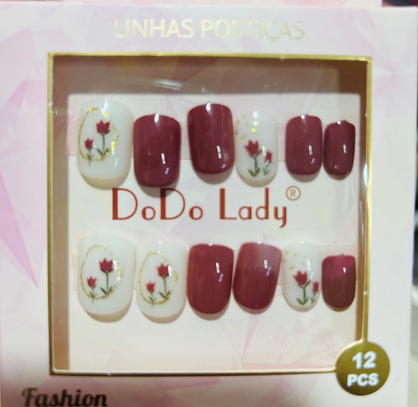 Fake nails 12 pieces with plastic glue