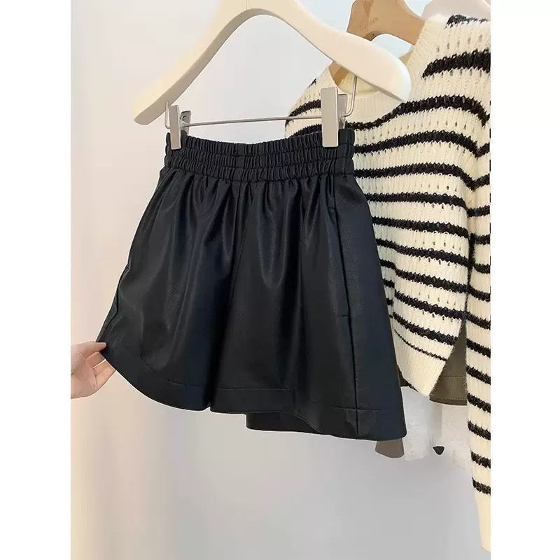 Leather shorts