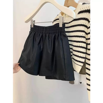 Leather shorts