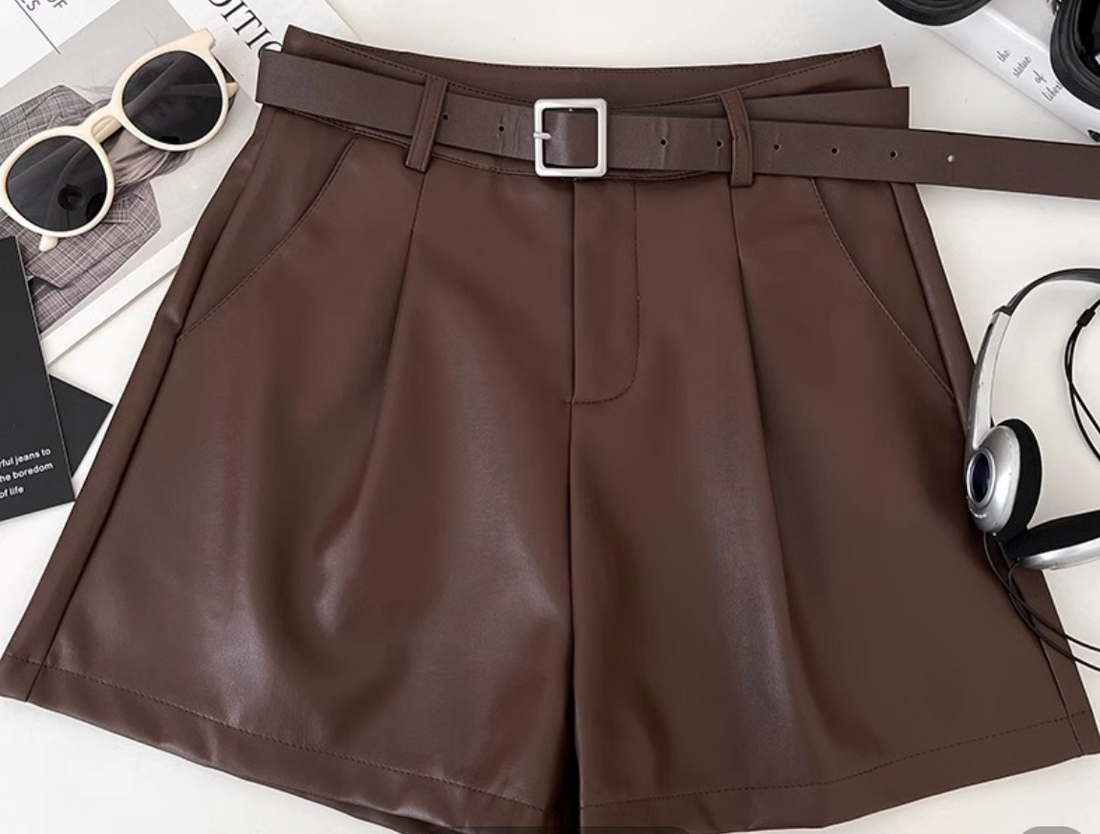 Leather shorts