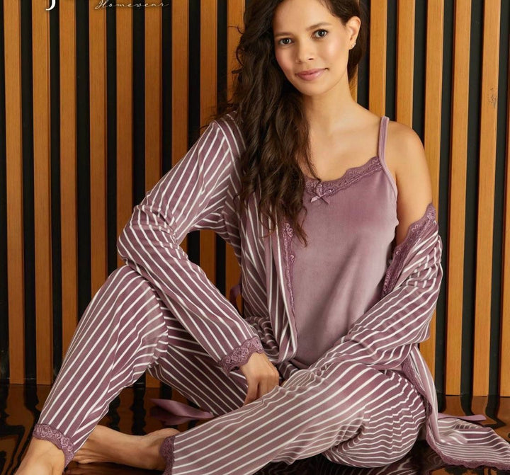 Velvet set pijama 3 pieces
