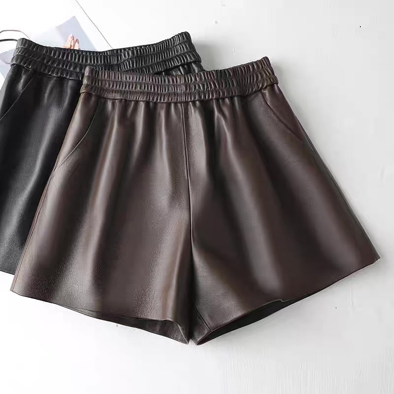 Leather shorts