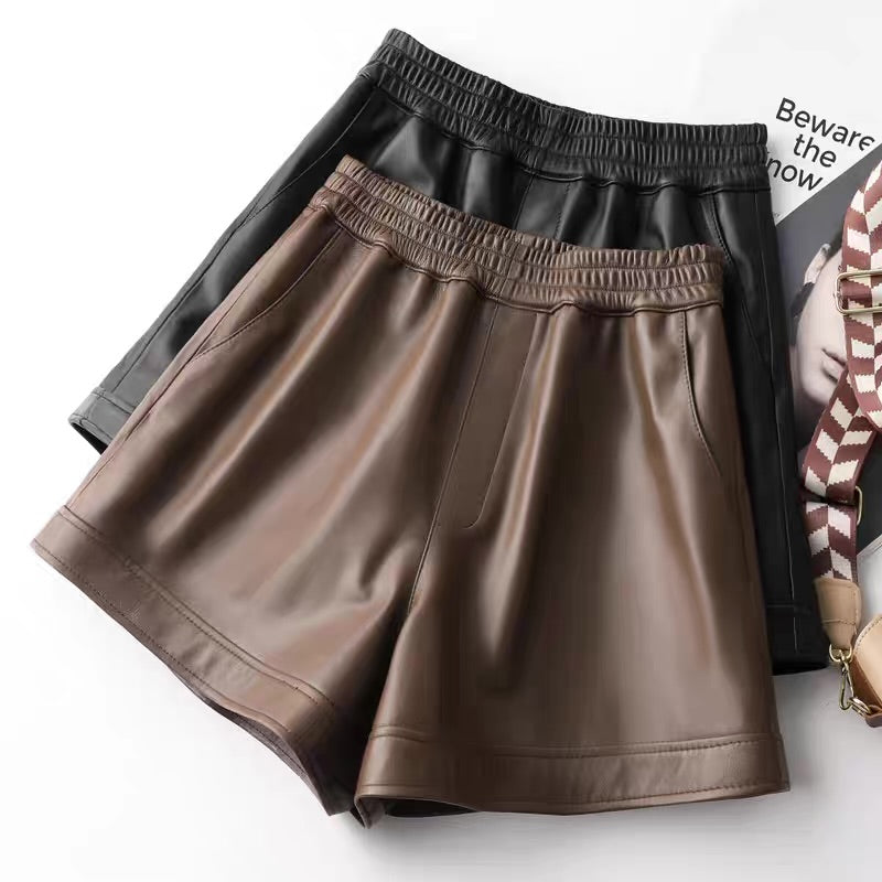 Leather shorts