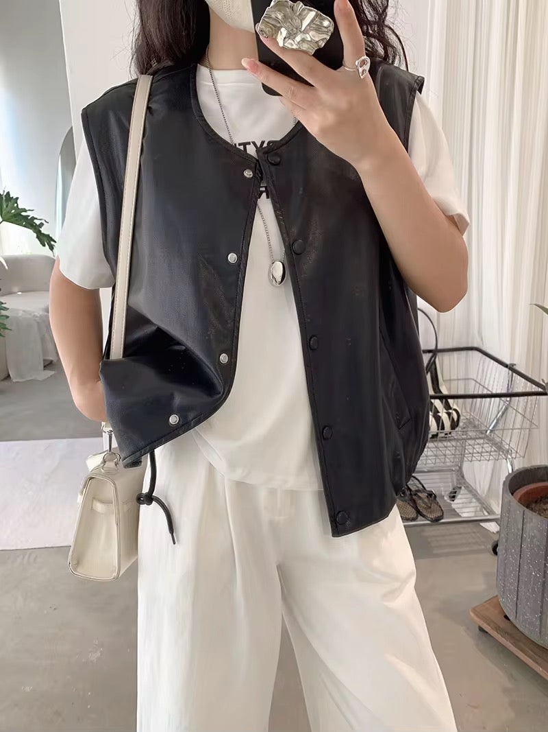 Leather vest