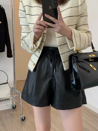 Leather shorts