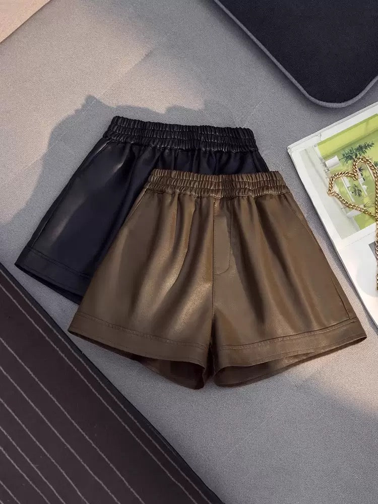 Leather shorts