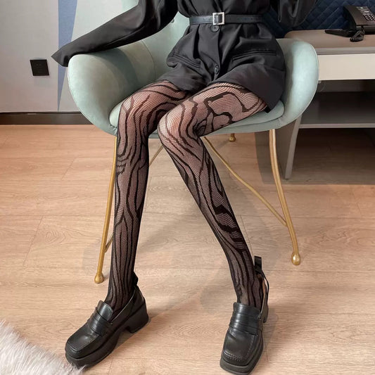 Net stockings women's summer thin leopard print bottoming pantyhose trend Sexy Slim legs Europe and the United States