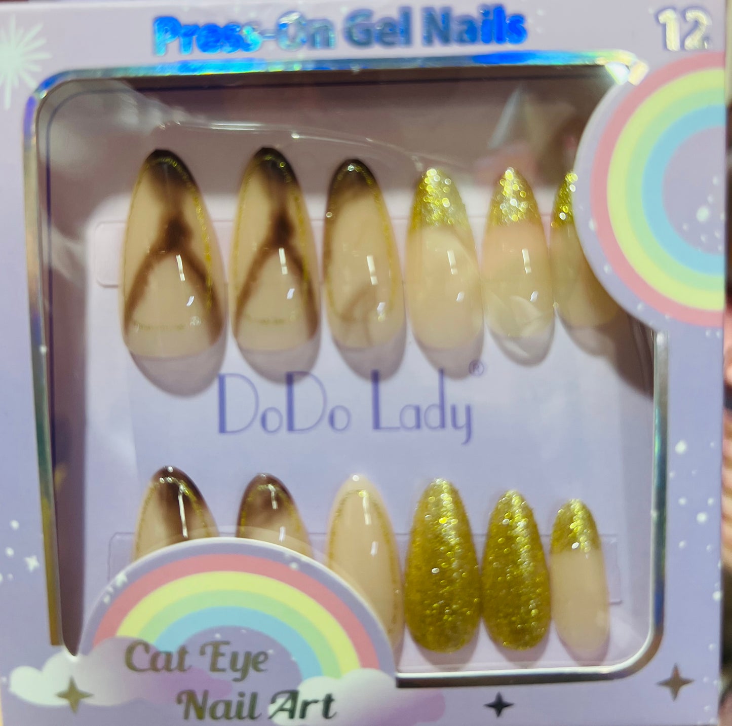 Fake nails 12 pieces with plastic glue