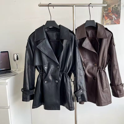 Leather mini Coat