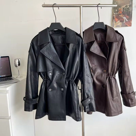 Leather mini Coat