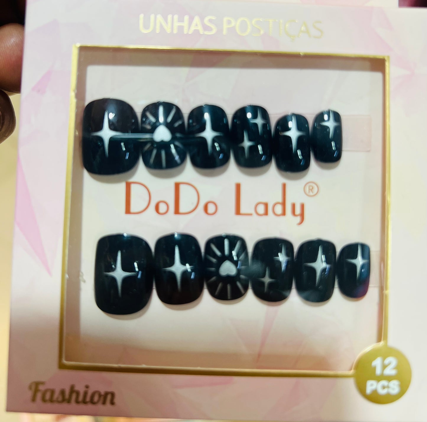 Fake nails 12 pieces with plastic glue