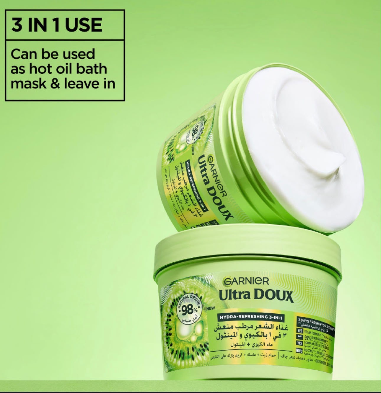 GARNIER
Ultra DOUX
HYDRA-REFRESHING 3-IN-1